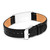 Boston Black Leather & Stainless Watch Style Medical Bracelet