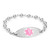 Silver Beaded Medical ID Bracelet with Pink Tag