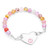 Pastel Crystal Beaded Medical Alert  Bracelet with Heart Tag