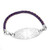 Purple Leather Medical Alert Bracelets for Women-AA7390C, stylish purple leather bracelet with silver medical alert charm engraved with medical symbol and design.
