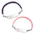Pink or Purple Leather Medical Bracelet for Kids, AA7398C, featuring braided leather bands with adjustable clasps and medical alert charms.