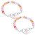 Pink Beaded Lymphedema Bracelets with Heart Tag