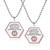 Louisiana DNR LAPOST Pendant-CR5314PNLAC, two silver pendant necklaces with emergency medical alert messages and red border, featuring a medical symbol at the bottom.