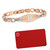 Rose Gold Heart Medical Bracelet plus Engraved Wallet Card