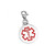Stainless Steel Round Medical ID Charm with Wallet Card