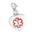 Silver Heart Medical Charm with Wallet Card