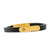 Gold and Black Leather Medical ID Bracelet