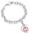 Medical Stainless Cable Link Heart Charm Bracelet 7.5 In