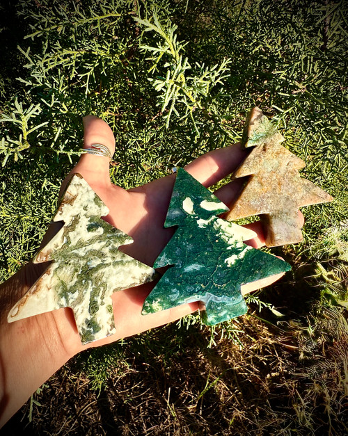 Moss Agate Christmas Tree