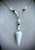 Solid 925 Sterling Silver Scolecite Pendulum Necklace with Rainbow Moonstone and Seraphinite Beads.