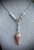 Solid 925 Sterling Silver Peach Moonstone Pendulum Necklace with Rainbow Moonstone, Pearl and Aquamarine Beads