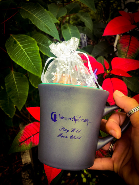 Dreamer Apothecary Gift Mug Set- Tea and Crystals, tea gift set, mug gift set, gifts for her, Christmas gift set, mothers day gift set, valentines day gift set, organic herbal tea, crystal shop, metaphysical shop, apothecary shop, crystal bundle set, crystals, gemstones, dreamer apothecary