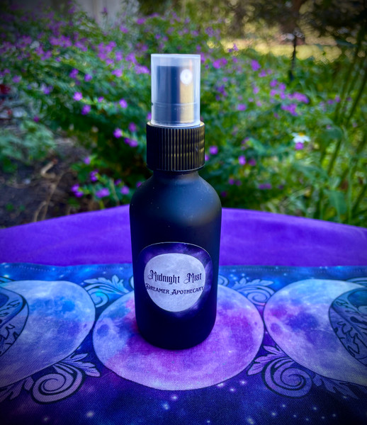 Midnight Mist- A deep and dark, earthy blend. Essential oil room sprays and perfume body spray.