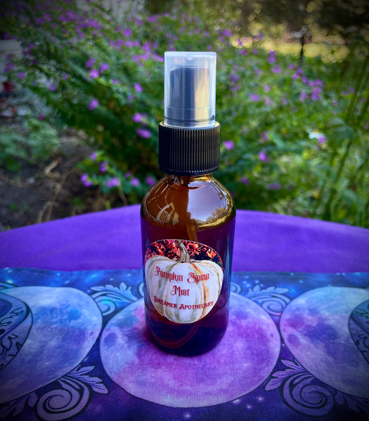 Pumpkin Spice Mist. Freshen the air is your home with our Pumpkin Spice Mist - the most notorious scent of the fall season! This warm fall scent is also great for prosperity and protection! Use as a room spray or perfume body spray! Please note - cinnamon essential oil has a high probablitly of causing reactions so limit use on direct skin and always do a small test spot first! 

The essential oils in this blend are nutmeg, clove, orange and cinnamon. It is infused with carnelian chip stones. Dreamer Apothecary