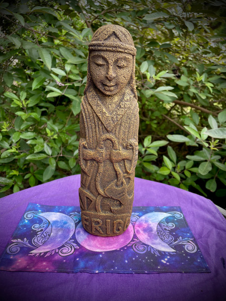 Frigg Statue- Frigga- Norse Goddess- Volcanic Stone- Goddess of Home, Hearth, Prophesy, Motherhood, Child Birth