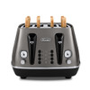 De'Longhi, CTIN4003.TB, Distinta X Titanium Four Slot Toaster, Titanium with toast De'Longhi, CTIN4003.TB, Distinta X Titanium Four Slot Toaster, Titanium with toast