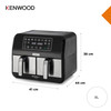 Kenwood, HFM20.000MB,  kHealthy Fry Twin Air Fryer 8L, Black