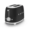 Smeg, TSF01BLMUK, 2 Slice Toaster, Matte Black - Side View