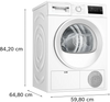Bosch, WTH85225IE, 8kg Series 4 Heat Pump Tumble Dryer, White