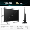 Hisense, 40A59Q, 40" A5Q QLED Smart TV Satellite Tuner, Black