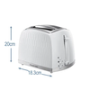 Russell Hobbs, 26060, Honeycomb 2 Slice Toaster, White