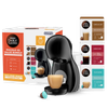 De'Longhi, EDG210.BGY+3COF, Dolce Gusto Piccolo XS Pod Coffee Machine Bundle, Black