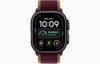 Apple, MJC44DH/A, Watch Ultra 4 GPS + Cellular 49mm Black Titanium Case with Burgundy Trail Loop - M/L