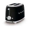 Smeg, TSF01BLUK, 50's Retro Style Aesthetic 2 Slice Toaster, Black