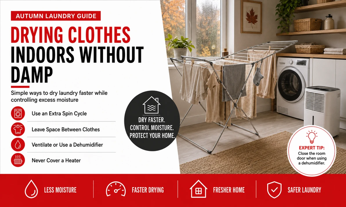 Drying clothes indoors without damp
