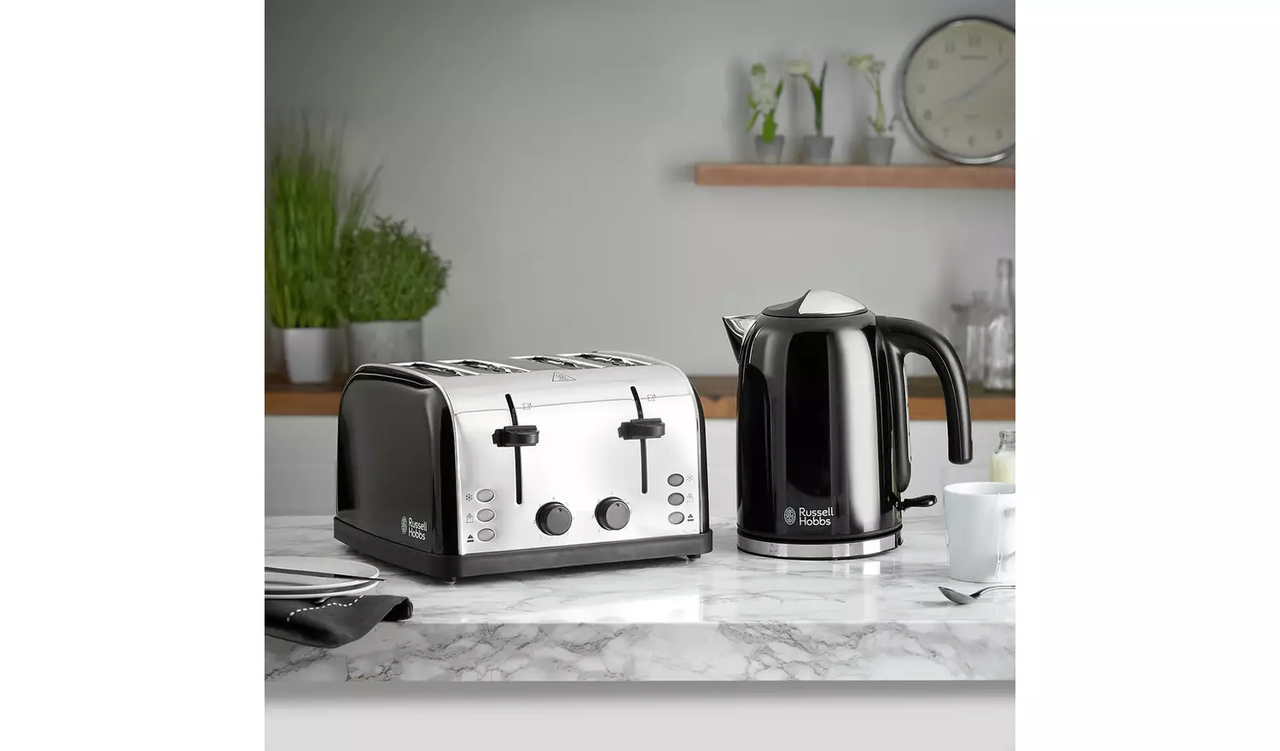 Russell Hobbs, 28360, 4 Slice Toaster, Black Briscoes
