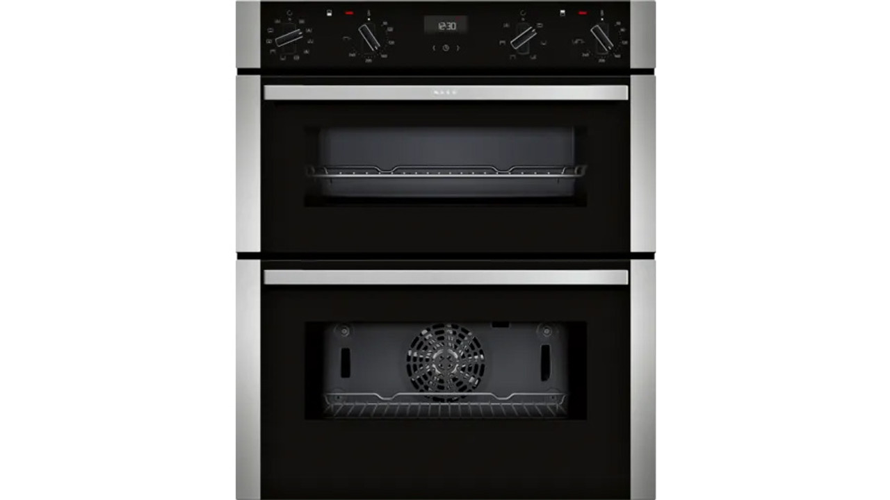 Black neff deals double oven