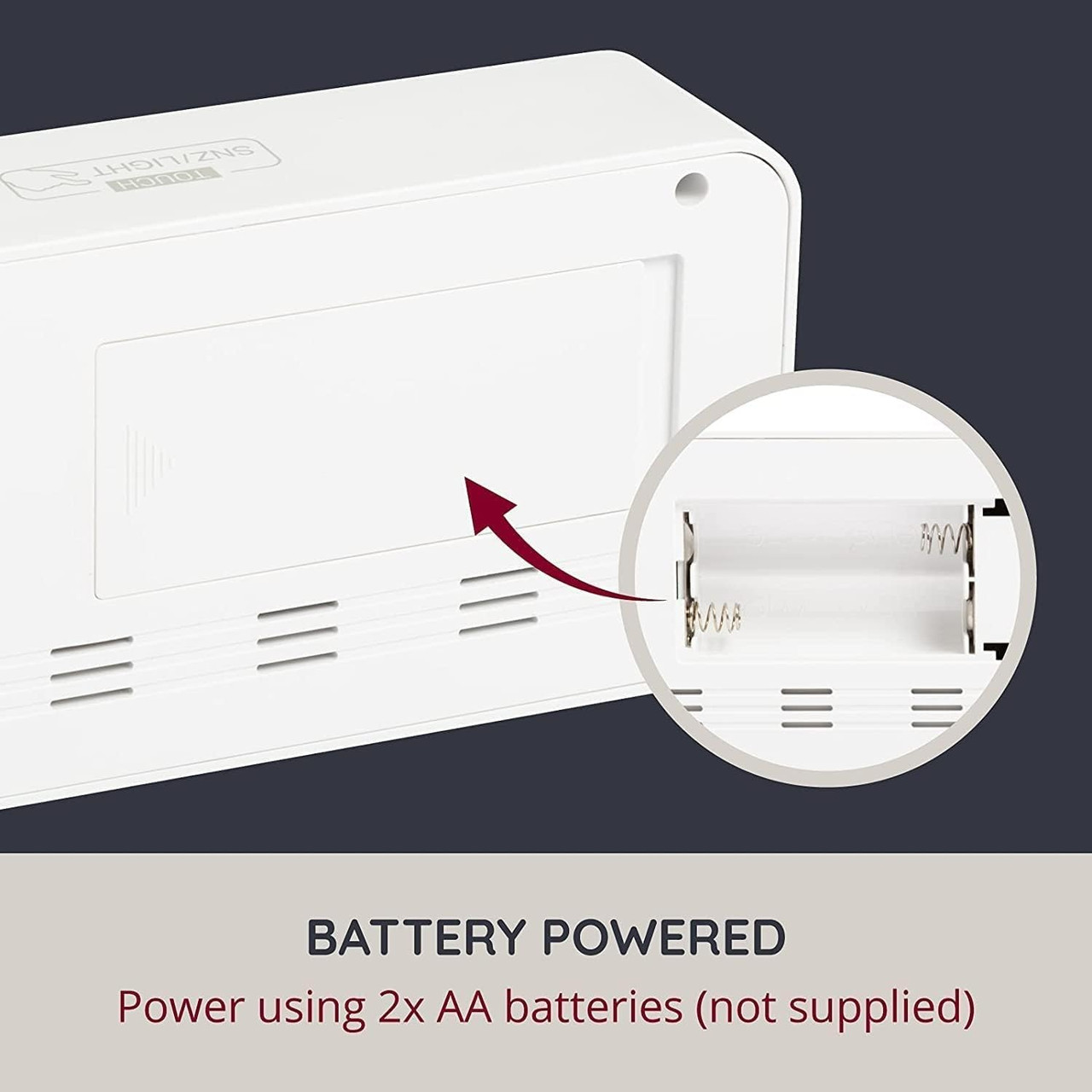 iStar, 90081PI, Digital Alarm Clock with Temperature, White Briscoes