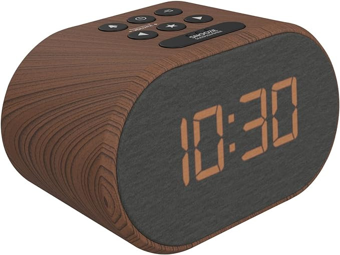 iBox, 79279PI, Alarm Clock, Wood Briscoes