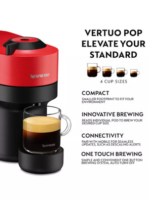 Krups, XN920540, Nespresso Vertuo Pop Coffee Pod Machine, Red