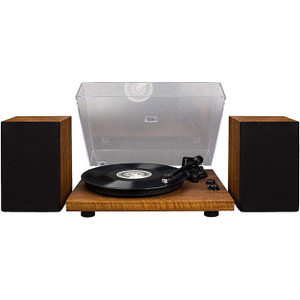 Crosley C62B-WA  C62 Turntable with Built-In Receiver And Stereo Speakers - Walnut
