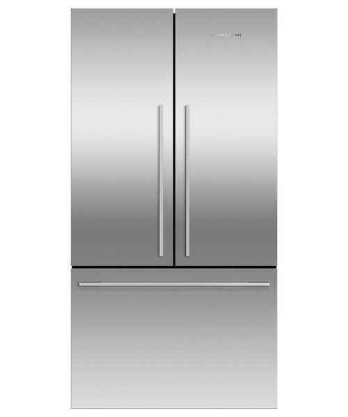 Fisher & Paykel, RF610ADX5, Freestanding 90cm 614 Litre French Door Refrigerator Freezer, Silver