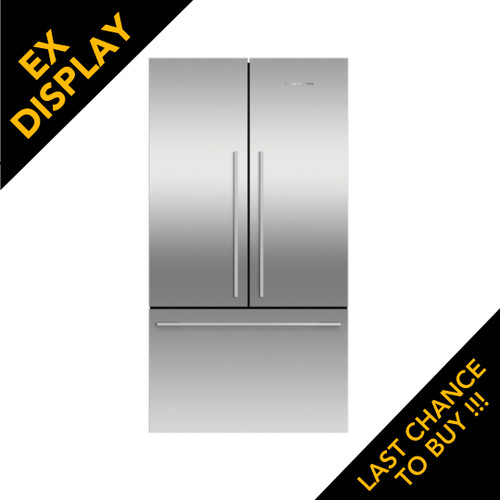 Ex Display Fisher & Paykel, RF610ADX5, Freestanding 90cm 614 Litre French Door Refrigerator Freezer, Silver