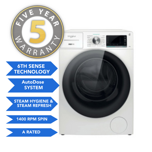 Whirlpool, W8W946WRUK, 9Kg Washing Machine With 1400 RPM, White Whirlpool, W8W946WRUK, 9Kg Washing Machine With 1400 RPM, White
