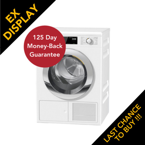 Ex Display Miele, TEF765WP, EcoSpeed 8kg Heat Pump Tumble Dryer, White
