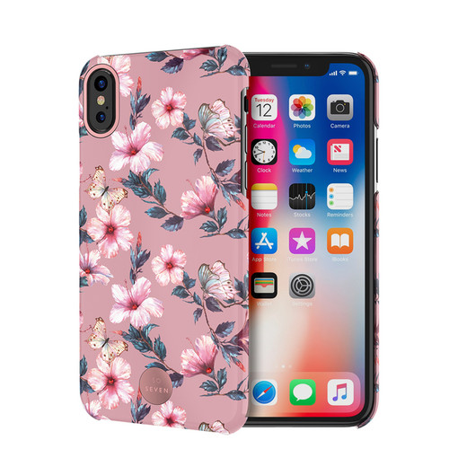 So Seven, SSBKC0453, Seoul Hibiscus iPhone X/XS Cover, Pink
