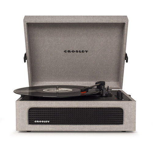 Crosley CR8017A-GY-A Voyager Portable Turntable with Bluetooth Receiver and Built-in Speakers - Grey
