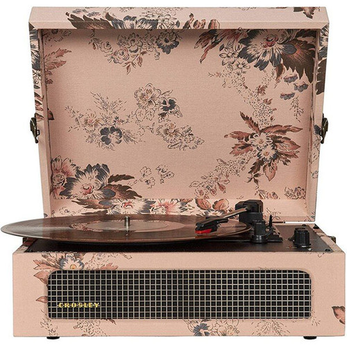 Crosley Voyager Portable Turntable with Built-in Bluetooth Receiver - Floral