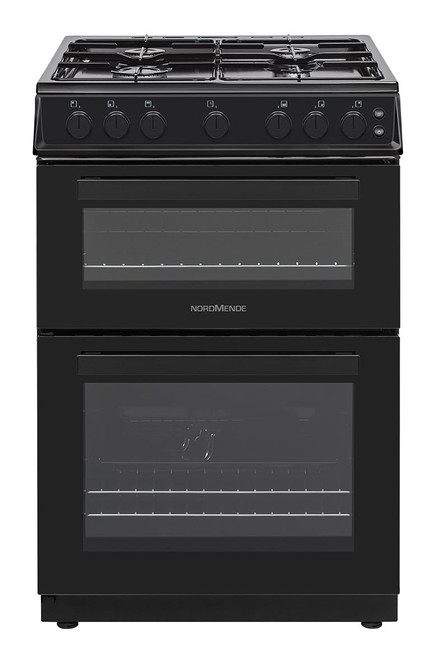 Nordmende, CTG62LPGBK, 60Cm Twin Cavity Lpg Gas Cooker Black, Black Nordmende, CTG62LPGBK, 60Cm Twin Cavity Lpg Gas Cooker Black, Black