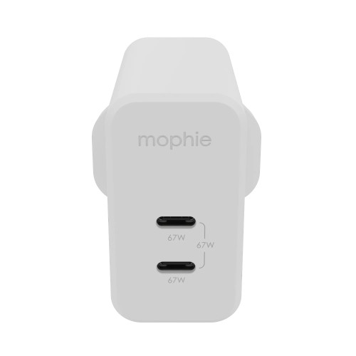 Mophie, 409909305, Wall Adapter duel USBC 67W, White