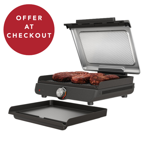 Ninja, GR101UK, Sizzle Low Smoke Indoor Grill & Flat Plate, Black