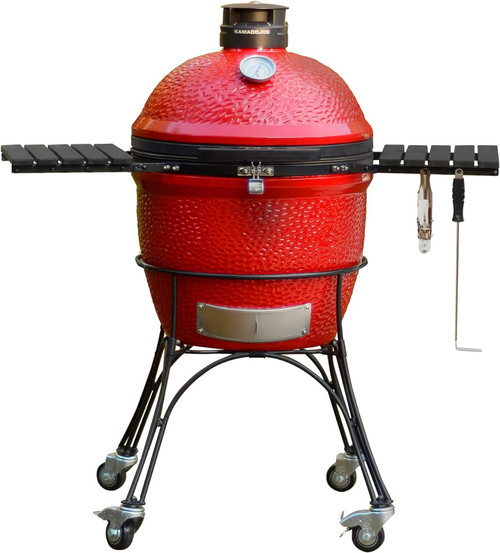 Ex Display Kamado Joe, KJ23RHC, Classic II Red with Cart, Side Shelves, Heat Deflector and Tools, Red