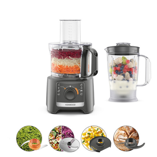 Kenwood, FDP31.170GY, MultiPro Compact Food Processor & Blender 800W, Grey