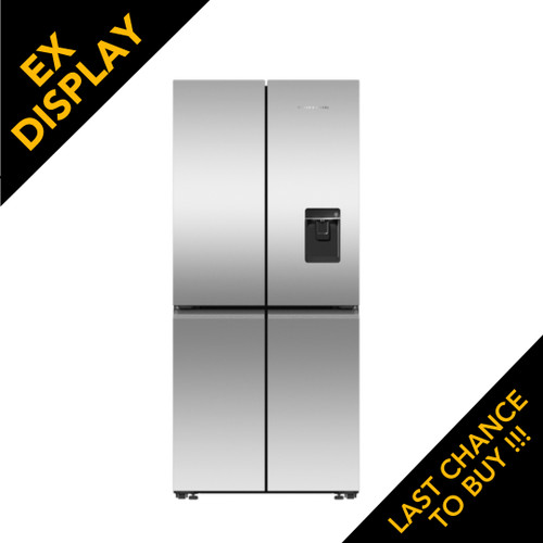 Ex Display Fisher & Paykel, RF500QNUX1, Freestanding Quad Door Refrigerator Freezer, 79cm, 498L, Stainless Steel