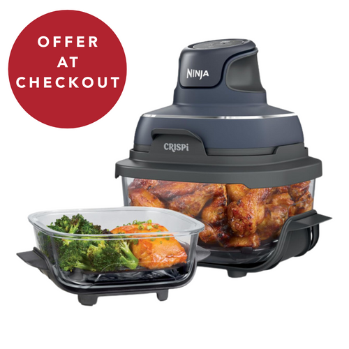 Ninja, FN101UKGY, CRISPi 4-in-1 Portable Glass Air Fryer - Cyber Space, Grey