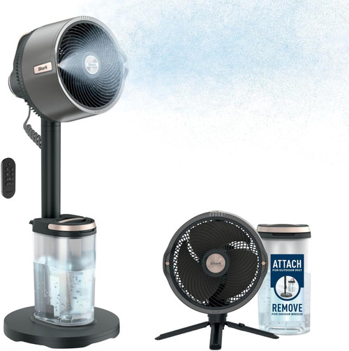 Shark, FA300UK, FlexBreeze Pro Mist Indoor & Outdoor Fan & Outdoor Misting System, Grey
